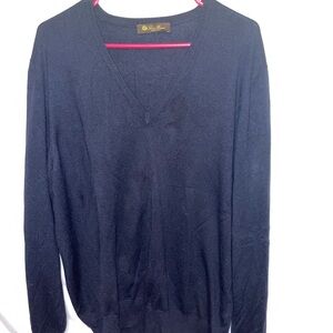 Loro Piana Deep Blue V-Neck Sweater